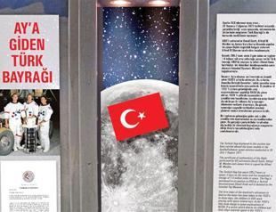 Turkish flag that went to moon at museum