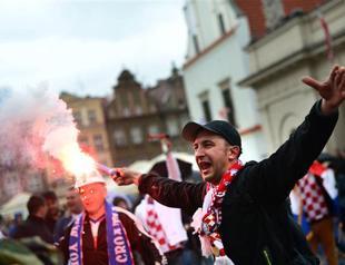 Croatia fans burn EU flag before Euro 2012 match