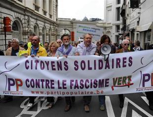 Right-wing party in Belgium protests against Islamists