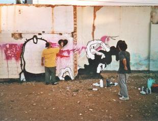 Street art on screen at Istanbul Modern