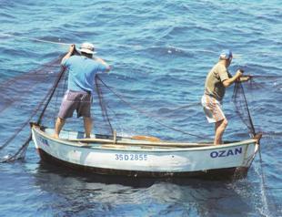 Century-old fishing method by fisherman in İzmir’s Karaburun