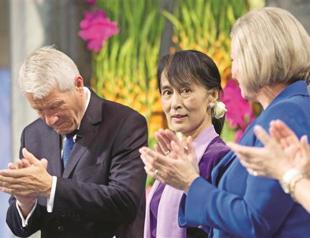 Suu Kyi gets Nobel after 21 years