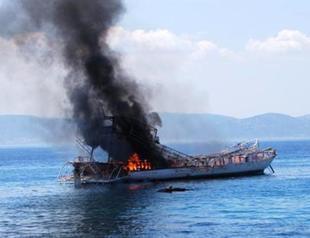 Cruise ship with 100 on board goes up in flames off Turkeys Aegean coast