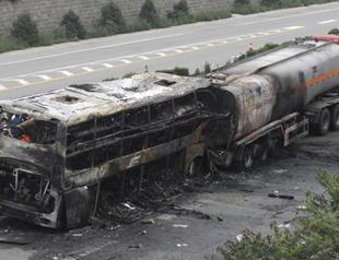 Bus collides with tanker in China, killing 36