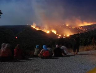 Fire erupts on Turkish island