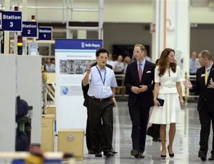 William and Catherine visit new Rolls-Royce factory