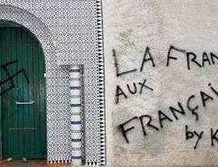 French mosque desecrated by human excrement