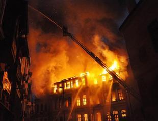 Historic education building in Istanbul damaged by flames