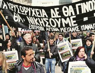 Angry Greeks protest gold mine project for Halkidiki