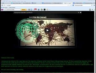 Hacker group Anonymous downs US government site