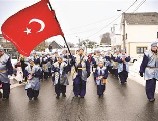 Belgians wave Turkish flag at Turkish village carnival