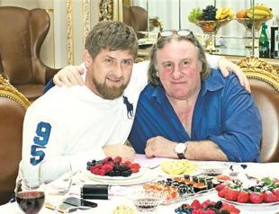 Chechen strongman Kadyrov greets touring Depardieu