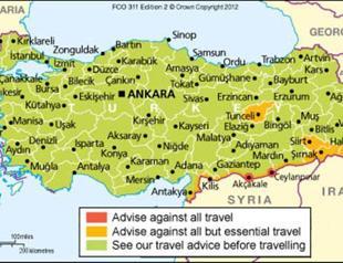 Britain issues travel warnings for some parts of Turkey