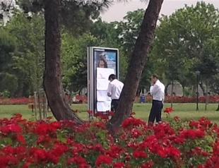 Conservative group covers bikini ad photo on campus