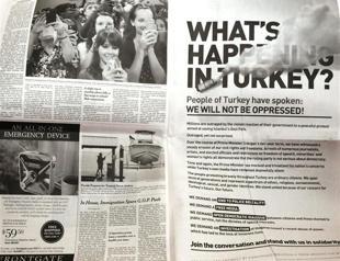 New York Times responds to Turkish PM’s criticism over Gezi Park ad