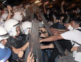 Clashes erupt during Gezi protests in Mersin on the sidelines of Med Games closing event