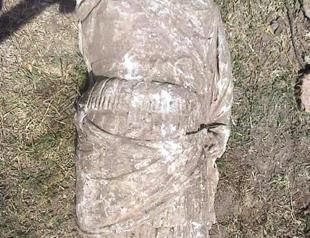 A damaged Roman sculpture discovered