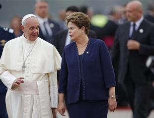 Francis lands in Brazil for first trip abroad as pope