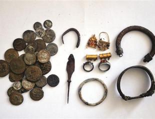 Roman artifacts in barn ruins