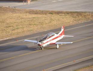 Local training airplane achieves maiden f light