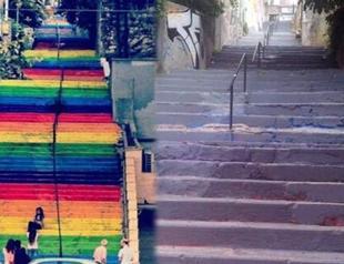 Graying of ‘rainbow’ steps in Istanbul causes immediate backlash