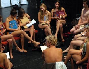 University students in Hungary hold naked protest
