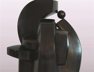 Sophia Vari in Istanbul with sculptures and paintings