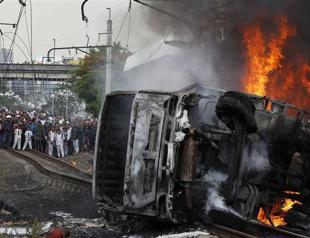 Five dead as Indonesia train collides with fuel tanker
