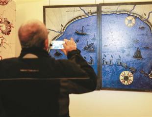 Piri Reis map on display in Rome