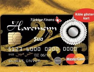 Credit card showing direction of Mecca issued in Turkey