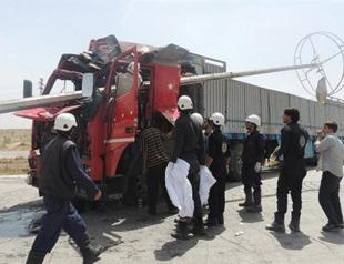 Syrian planes strike trucks carrying supplies for Turkish Islamic humanitarian NGO