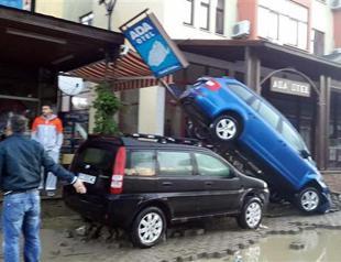 Deluge causes floods on Gökçeada island, authorities plead for assistance