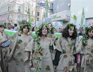 Activists denounce destruction of forests in colorful third airport protest