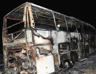 Fifty-two passengers escape death from burning bus