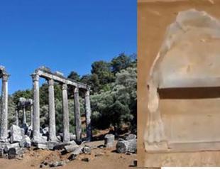 Ancient throne discovered in excavations at Euromos