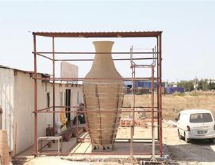 Huge Golden Orange pottery abandoned