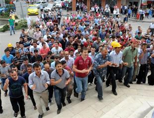 Angry miners march for jobs in Zonguldak
