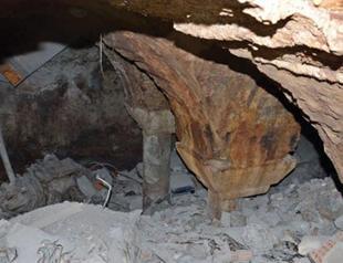 Construction company tries to cover up Byzantine structure with cement