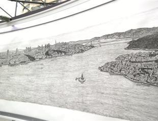 Extraordinary artist finishes Istanbul drawing