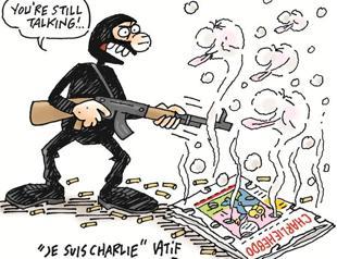 Hürriyet cartoonist Latif Demirci draws