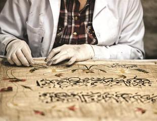 Historic calligraphies under restoration