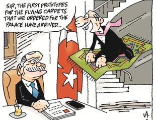 Hürriyet cartoonist Latif Demirci draws