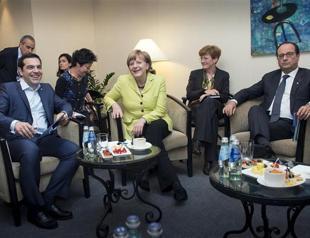 French, German leaders hold talks with Greek PM in Riga