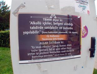 Posters call on believers to avoid voting in northern Turkey