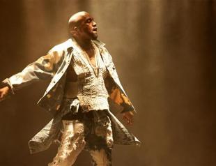 Kanye gives defiant performance at Glastonbury