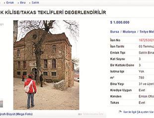 Historic church in Turkey’s Bursa for sale on Internet