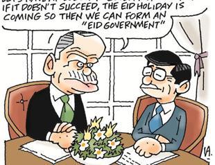 Latif Demirci draws: Turkeys Erdoğan meets with PM Davutoğlu