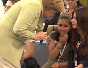 VIDEO: Merkel explains tough asylum policies to crying girl
