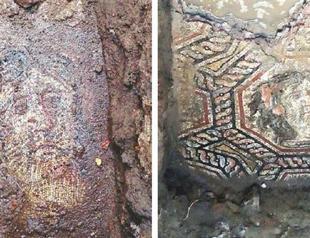 Roman-era floor mosaic paved over with asphalt in Turkeys İznik