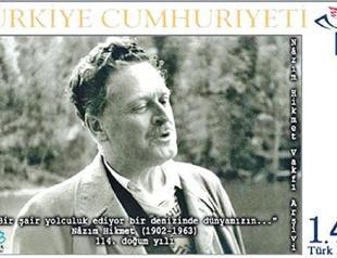 Special stamp to remember Nazım Hikmet on birthday